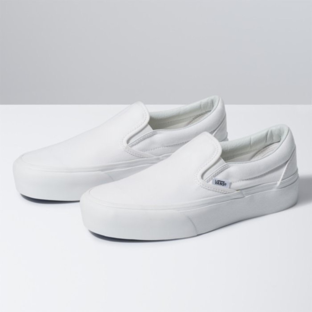 VANS WHITE SLIP-ON PLATFORM